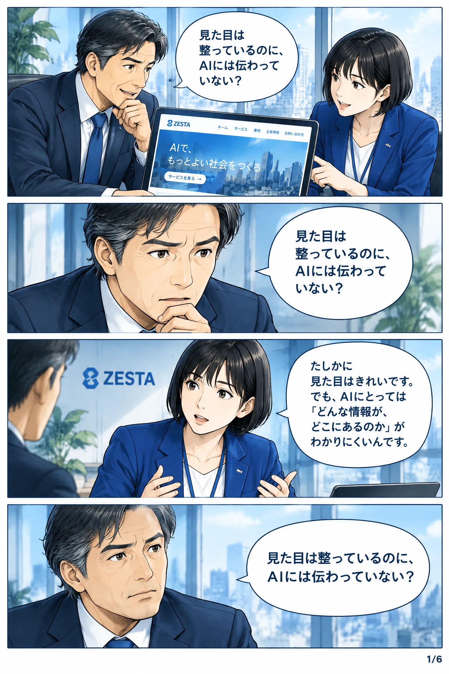 AIに伝わるホームページの構造の漫画