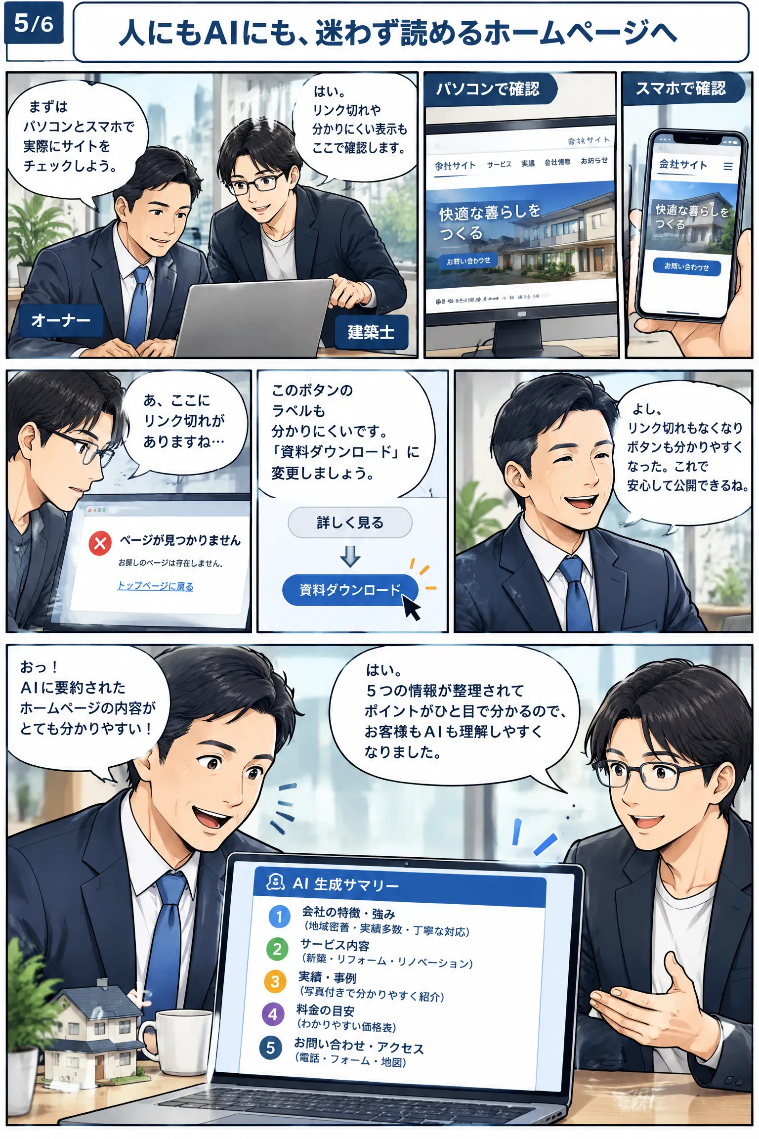 AIに伝わるホームページの構造 漫画 5ページ目