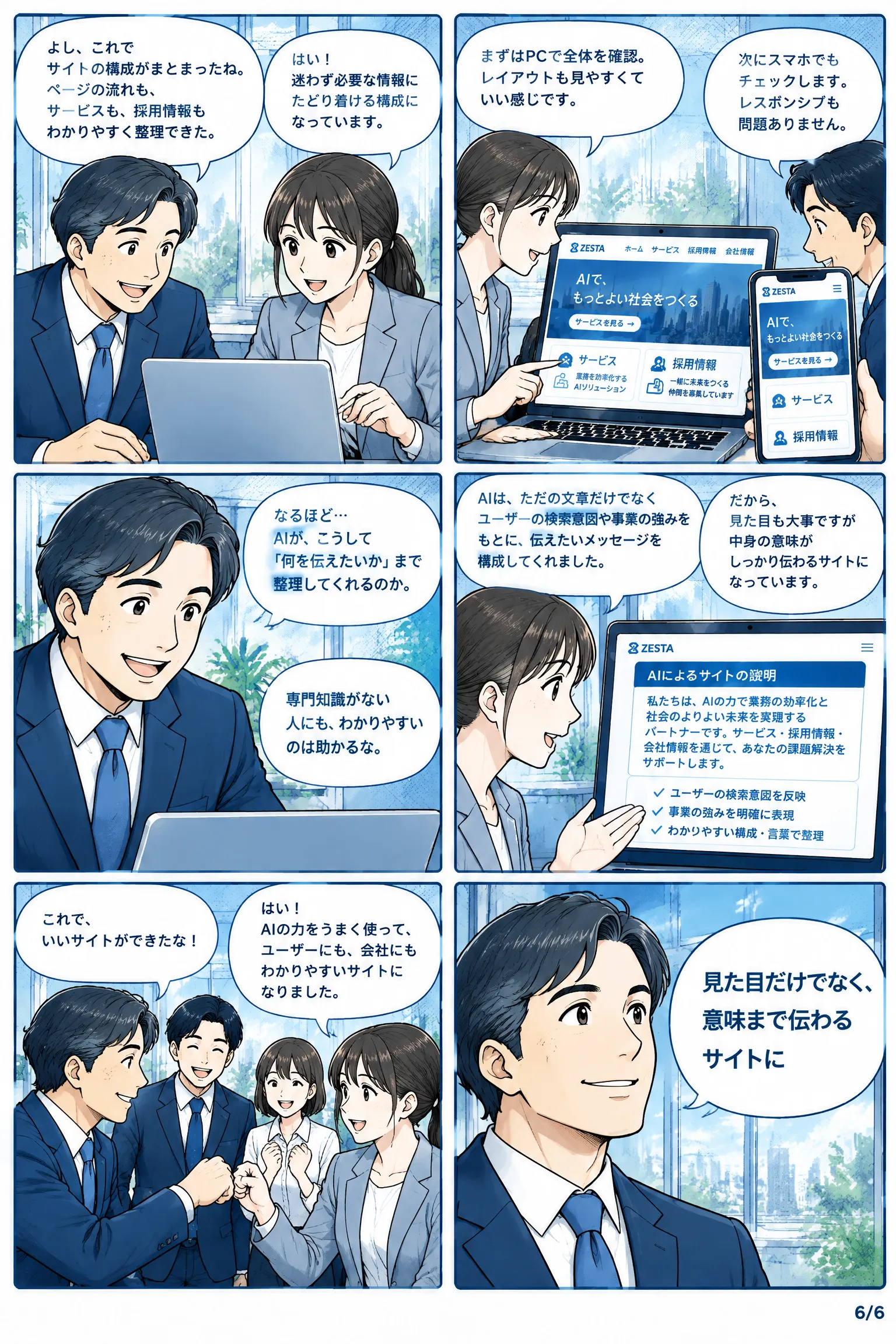 AIに伝わるホームページの構造 漫画 6ページ目