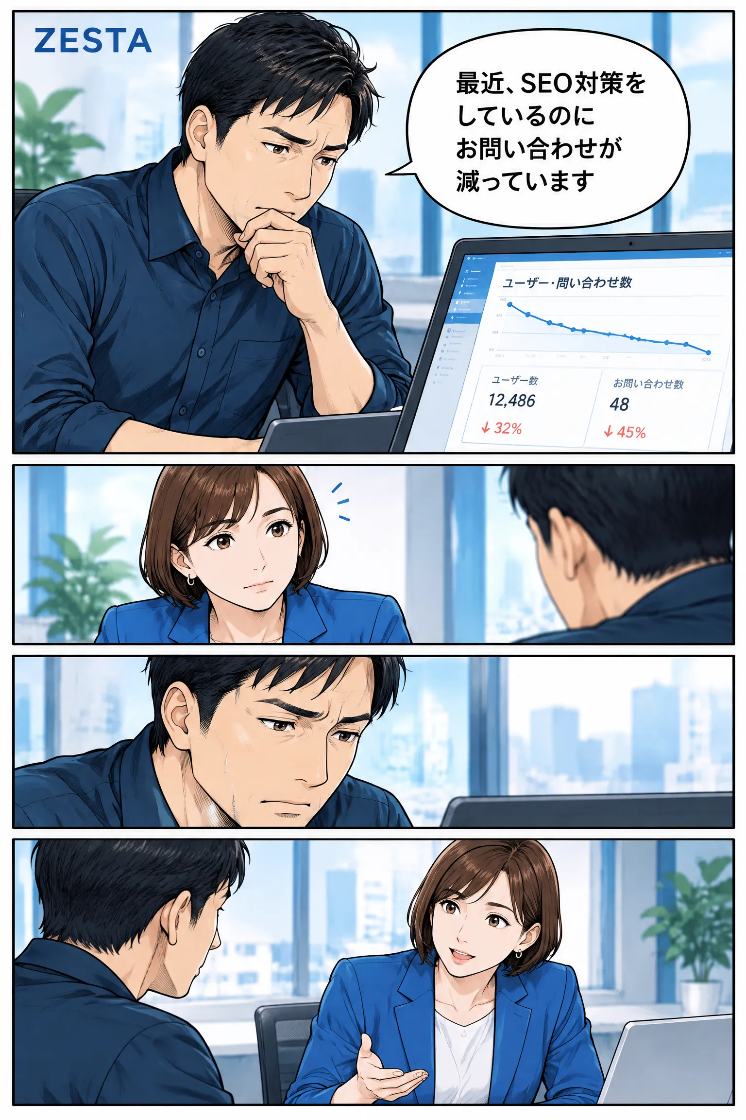 漫画でわかるLLMO|SEO対策だけでは足りない理由の漫画