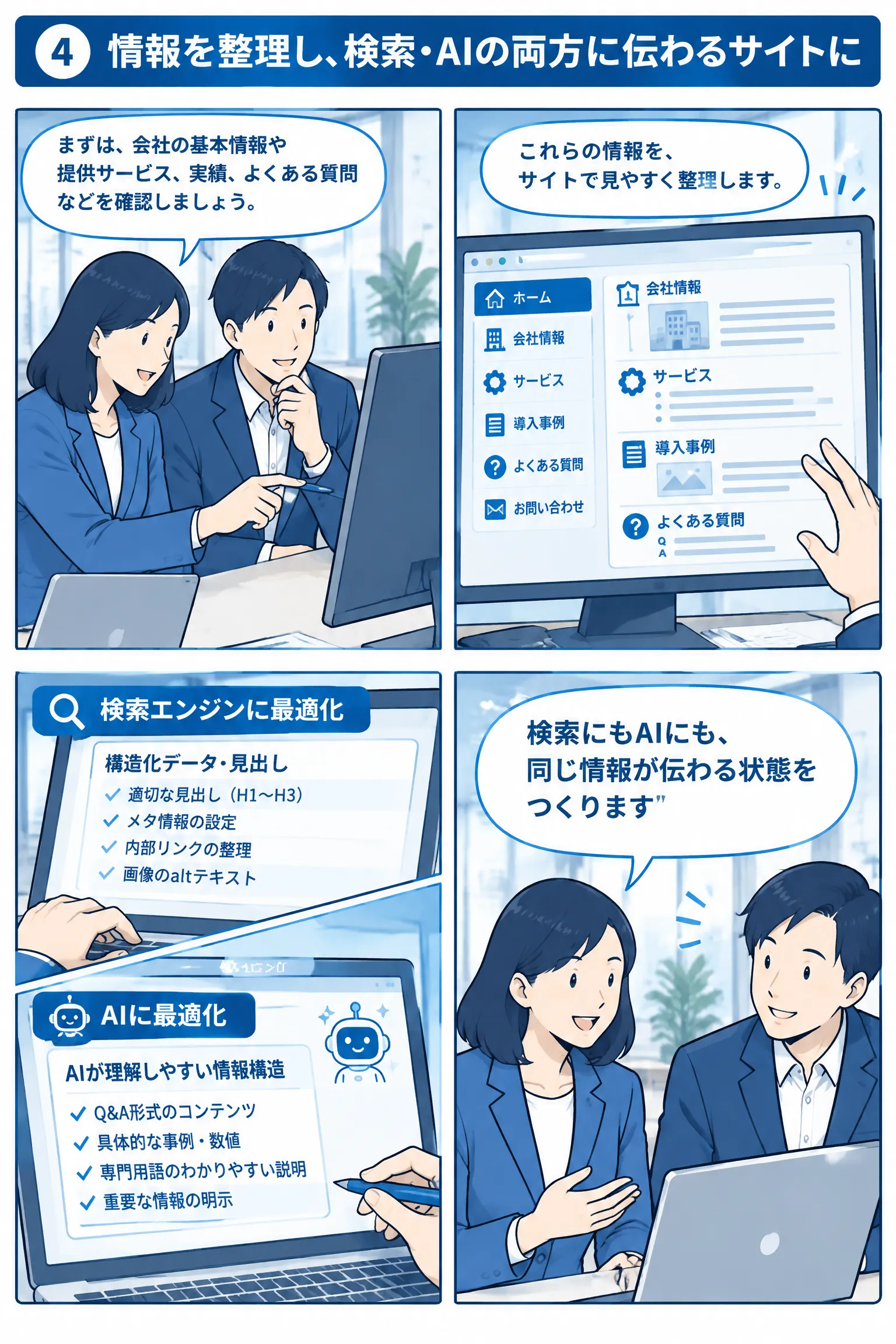 漫画でわかるLLMO｜SEO対策だけでは足りない理由 漫画 4ページ目